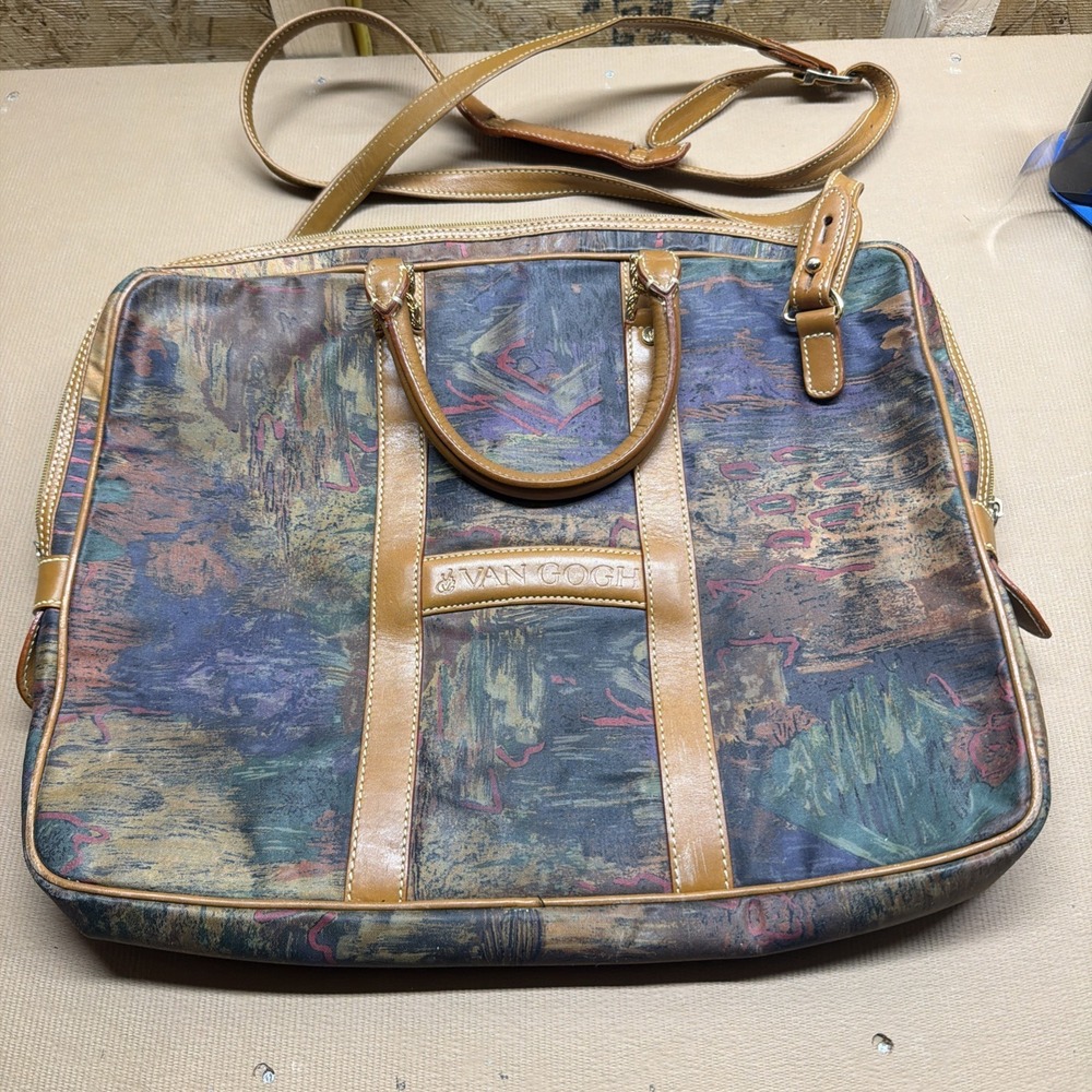 Vtg Vincent Van Gogh Crossbody Messenger Bag Tote Artist Satchel 15" X 12"